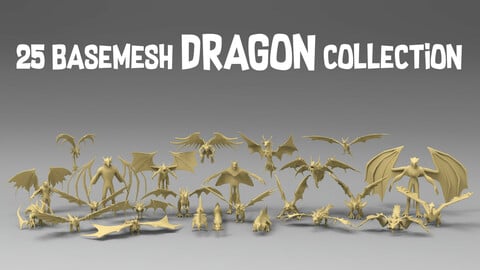 25 basemesh dragon collection