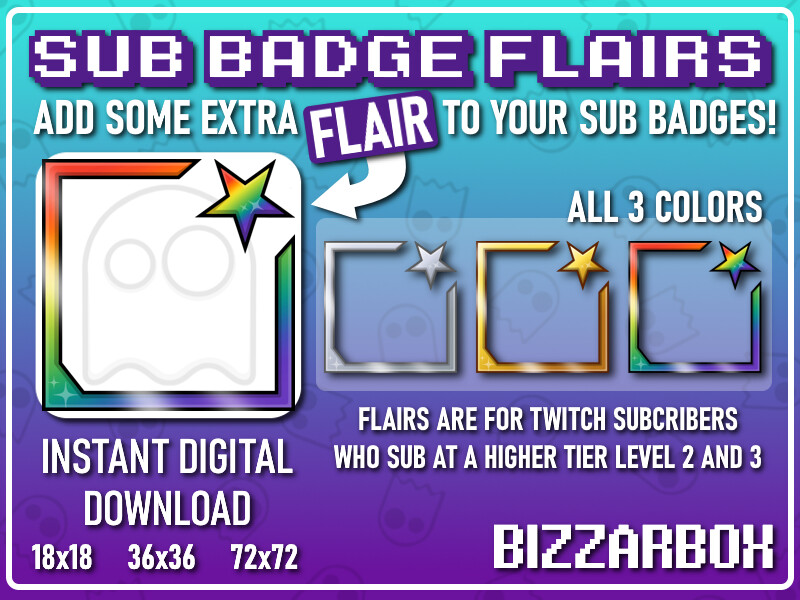 ArtStation Twitch Sub Badge Flairs: Star Frames Artworks