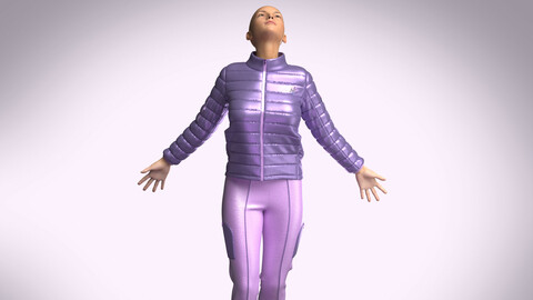 Metaverse-Puffer Jacket with Pant-Outfit