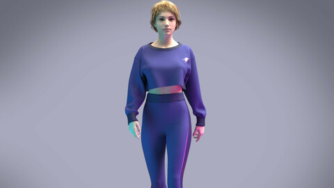 Metaverse-Ladies Sweatshirt with Legging