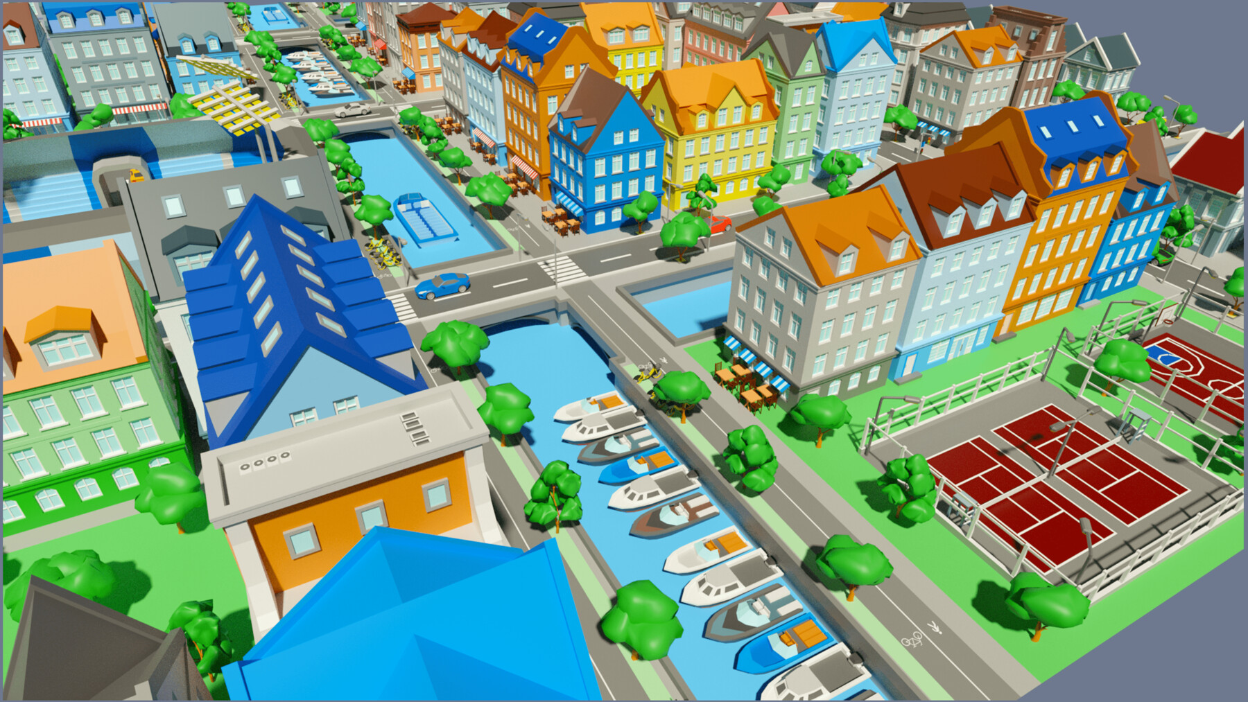 ArtStation - City 1 Low-poly 3D model | Game Assets