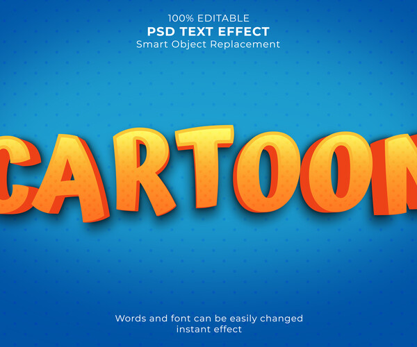 ArtStation - 3D Cartoon PSD fully editable text effect. Layer style PSD ...