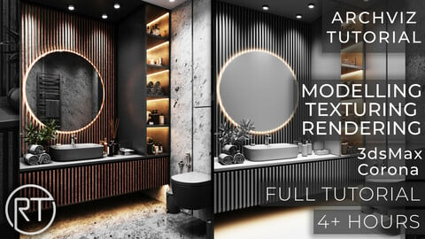 Create a Sleek Modern Minimalistic 3D Bathroom Design with 3dsmax and Corona Renderer - ArchViz Tutorial