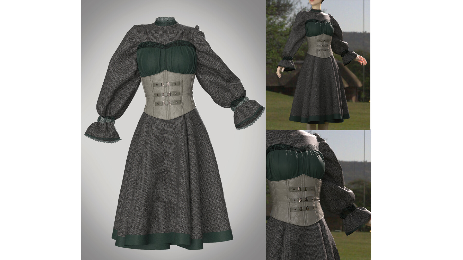 ArtStation - Medieval girl dress | Game Assets