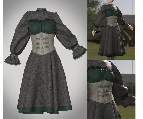 ArtStation Medieval girl dress Game Assets