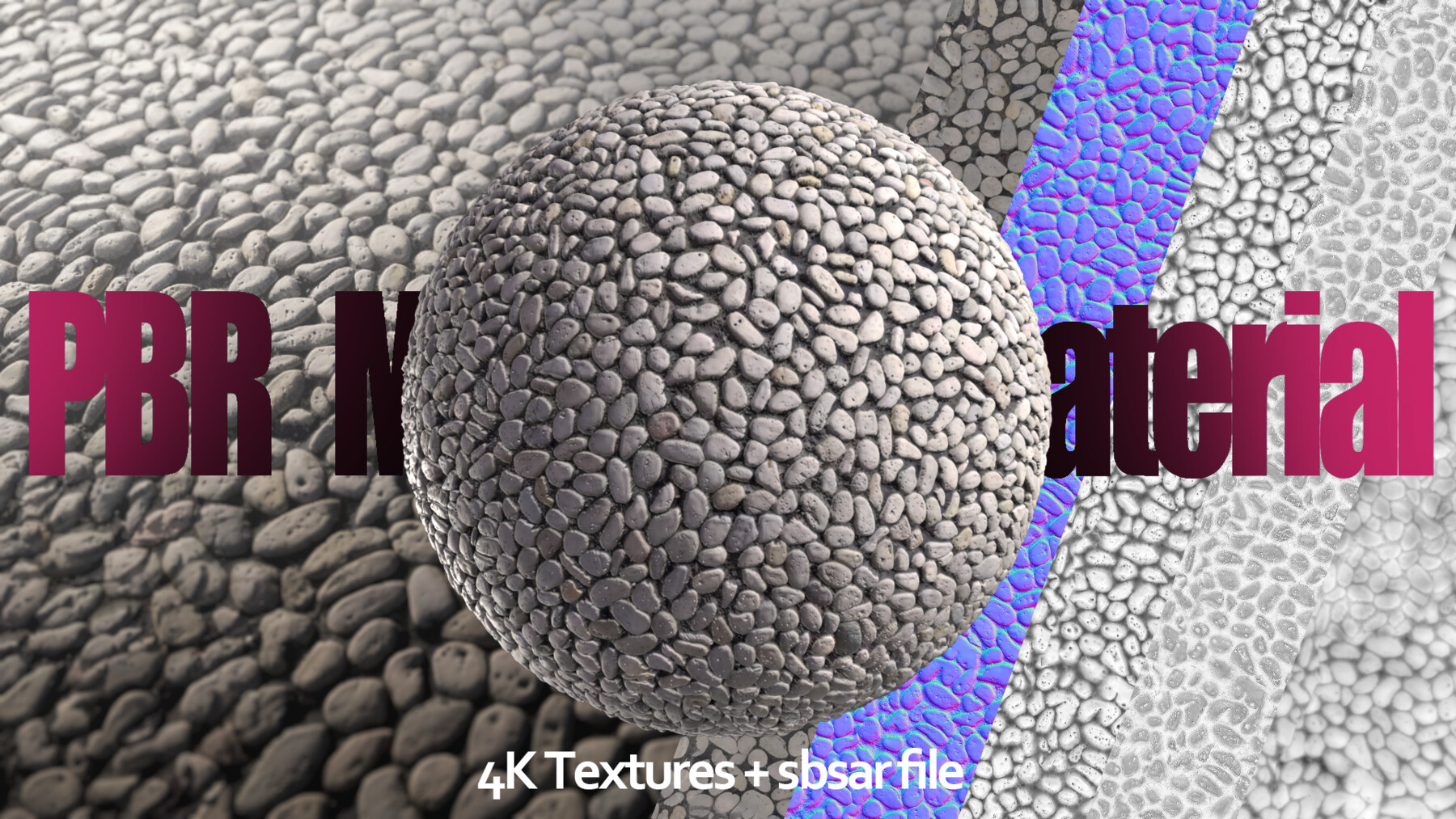 ArtStation - Base Material-Cobble Stone Ground| PBR Material+4K ...