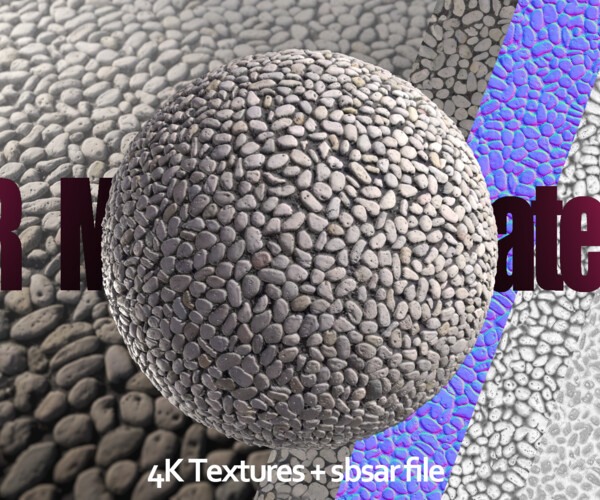 ArtStation - Base Material-Cobble Stone Ground| PBR Material+4K ...
