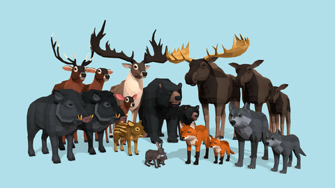 LowPoly Forest Animals pack