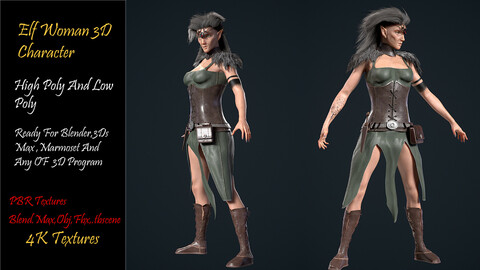 Elf Woman 3d Character