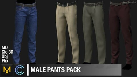 Male pants pack / Marvelous Designer / Clo 3D project