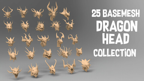 25 basemesh dragon head collection