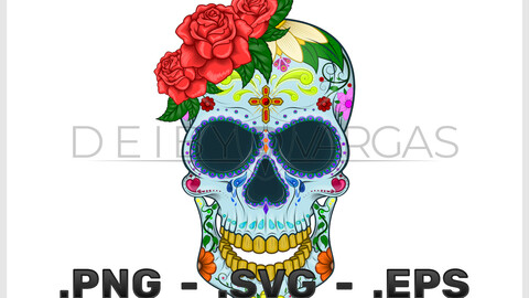 Mexican Day Of The Dead Skull Vector Design