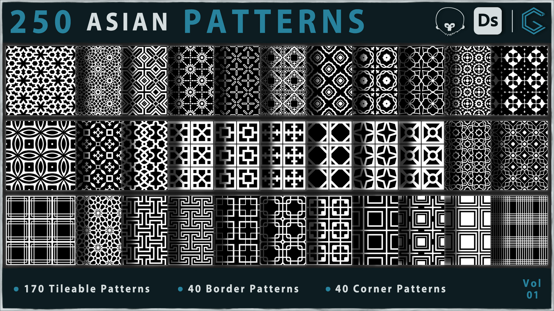 ArtStation - 250 Asian Patterns | Brushes