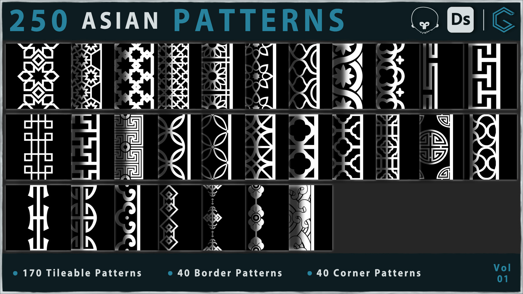 ArtStation - 250 Asian Patterns | Brushes