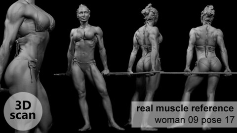 3D scan real muscleanatomy Woman09 pose 17