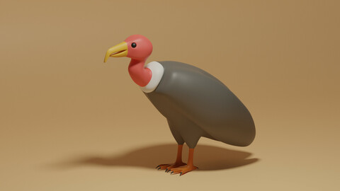 Cartoon Cute Brid Vulture 3D model