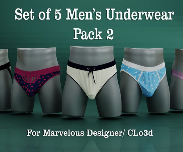 ArtStation - Set of 5 Men's Underwear Pack 2