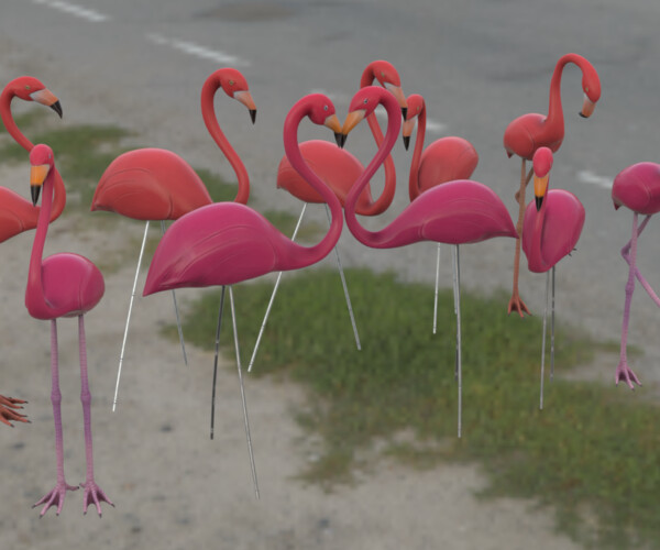 ArtStation - Decorative Flamingos | Game Assets