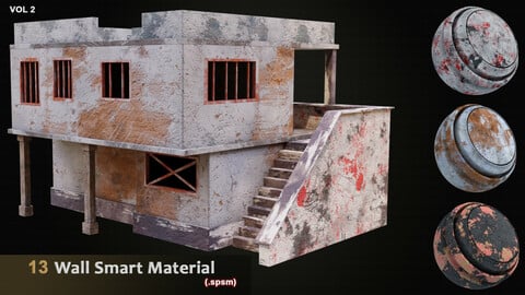 13 Wall Smart Materials + 4k PBR textures - Vol 02
