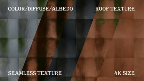 Roof Texture 4k (4096*4096) | PNG 5 | JPG 5 | PSD 5 | TIFF 5 | TGA 5 | BMP 5 File Formats