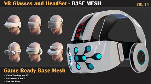 32 VR Glasses and Headset BASE MESH - VOL 11