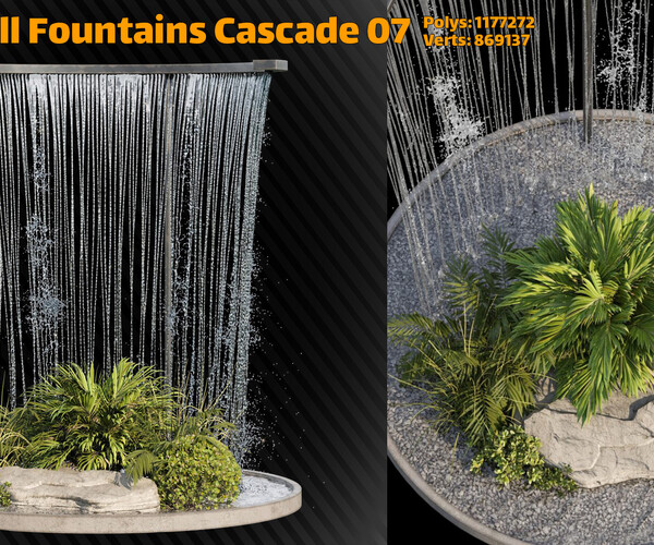 ArtStation Waterfall fountains cascade 07 Game Assets