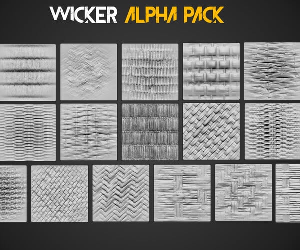 ArtStation - Photo Scaned Wicker Alpha Pack | 2K | Brushes