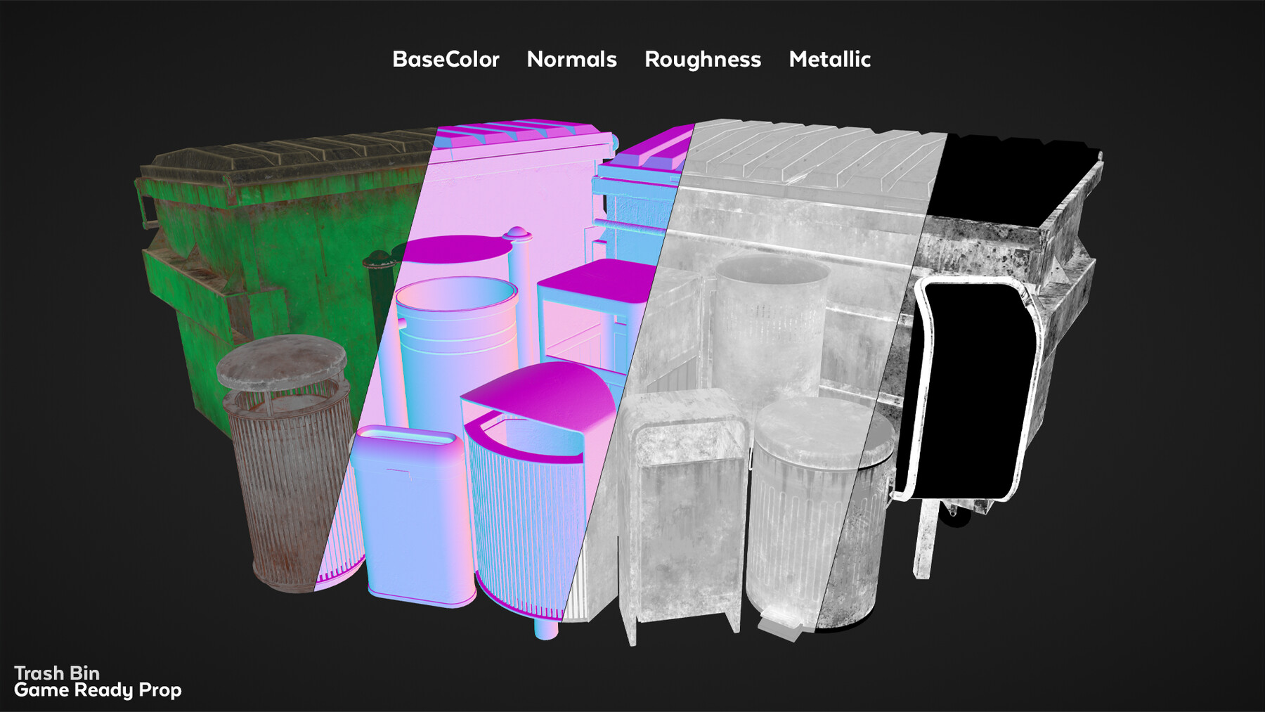 ArtStation Trash bin Game Ready Prop Game Assets