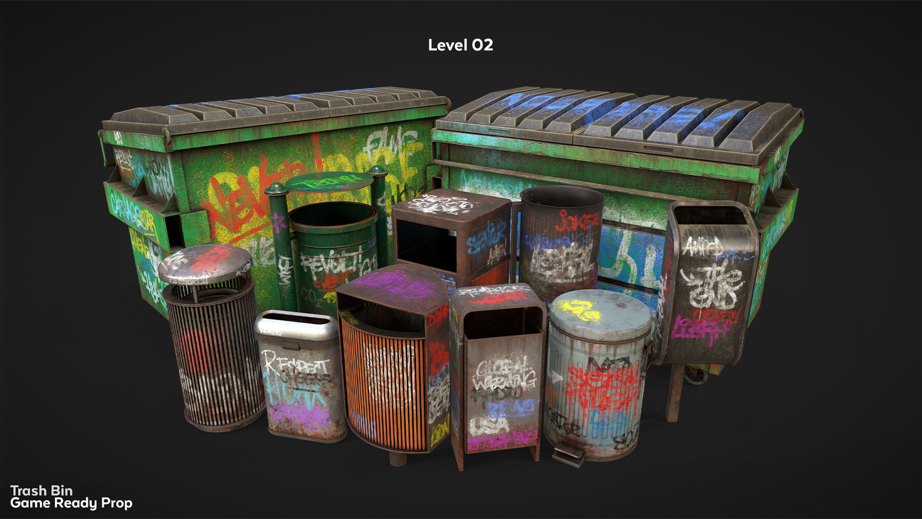 ArtStation Trash bin Game Ready Prop Game Assets