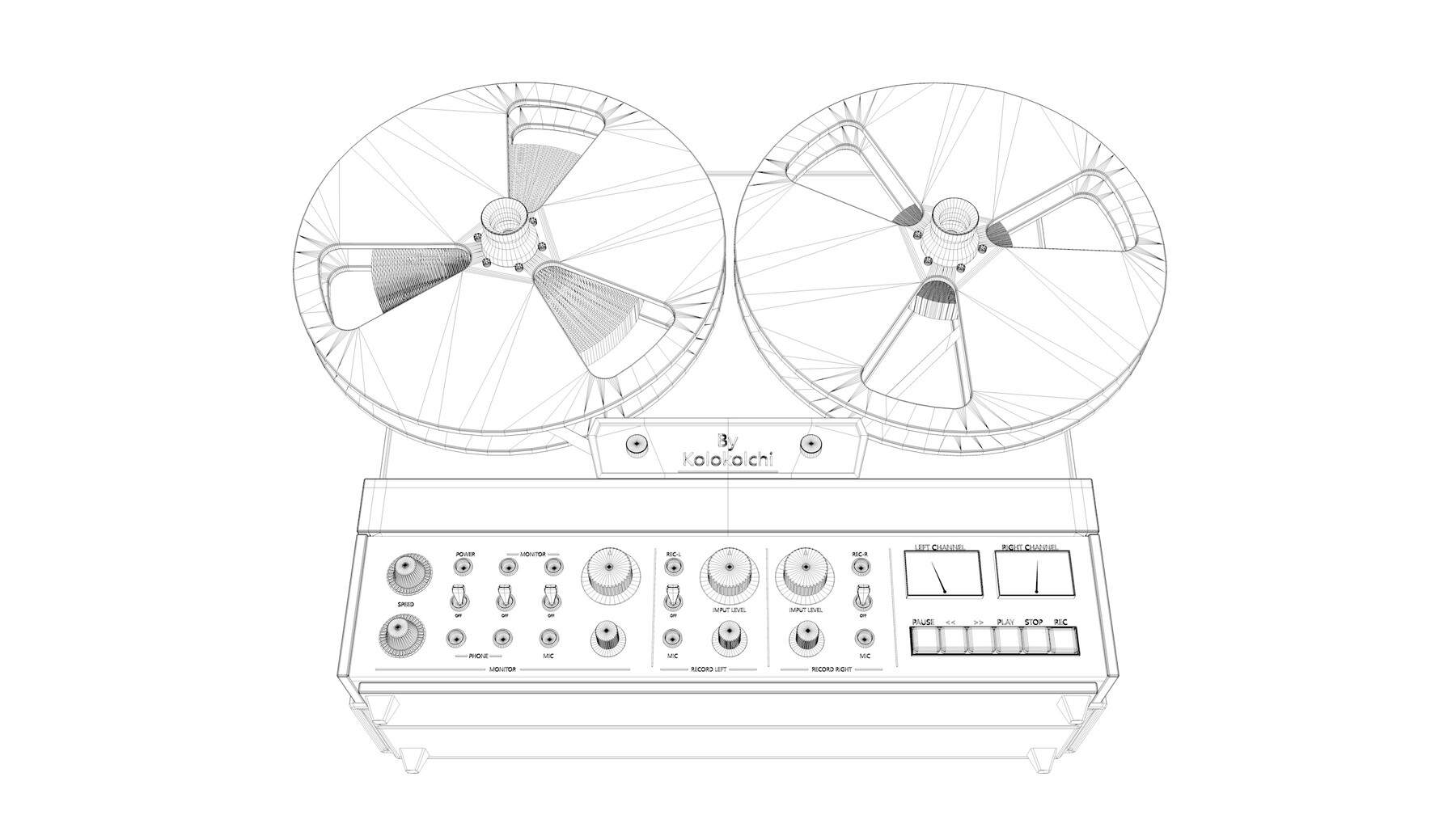 ArtStation Reel to Reel Tape Recorder Game Assets