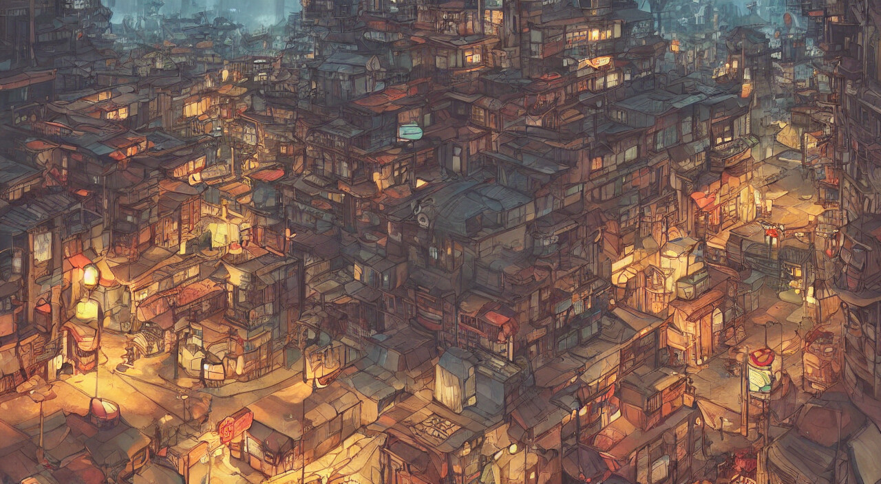 ArtStation - Tekkonkinkreet treasure town 1k illustration collection ...