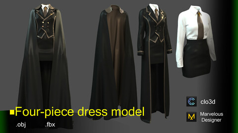 Four-piece dress model