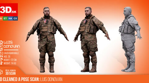 Cleaned A Pose Scan | Luis Donovan Army