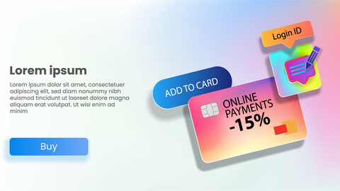 A web page with a buy button and a bank card