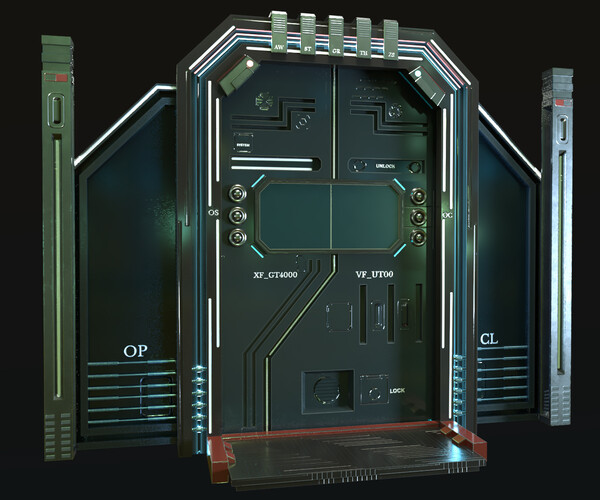 ArtStation - scifi door (doorways) 3D model | Game Assets