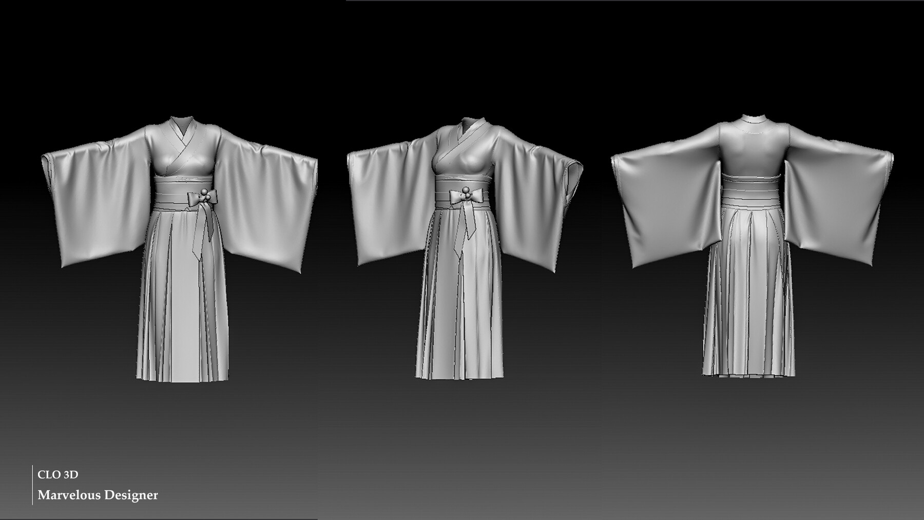 ArtStation - Female kimono / Marvelous Designer/Clo3D project file ...