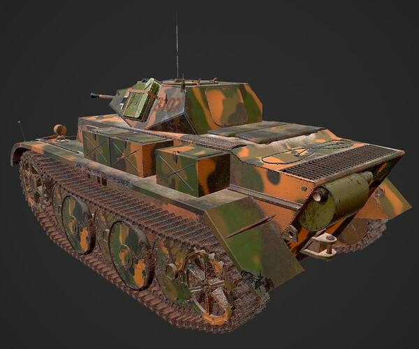 ArtStation - German reconnaissance panzer of the WW2 Luchs | Game Assets