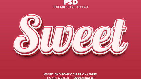 ArtStation - 3D Sweet PSD fully editable text effect. Layer style PSD ...