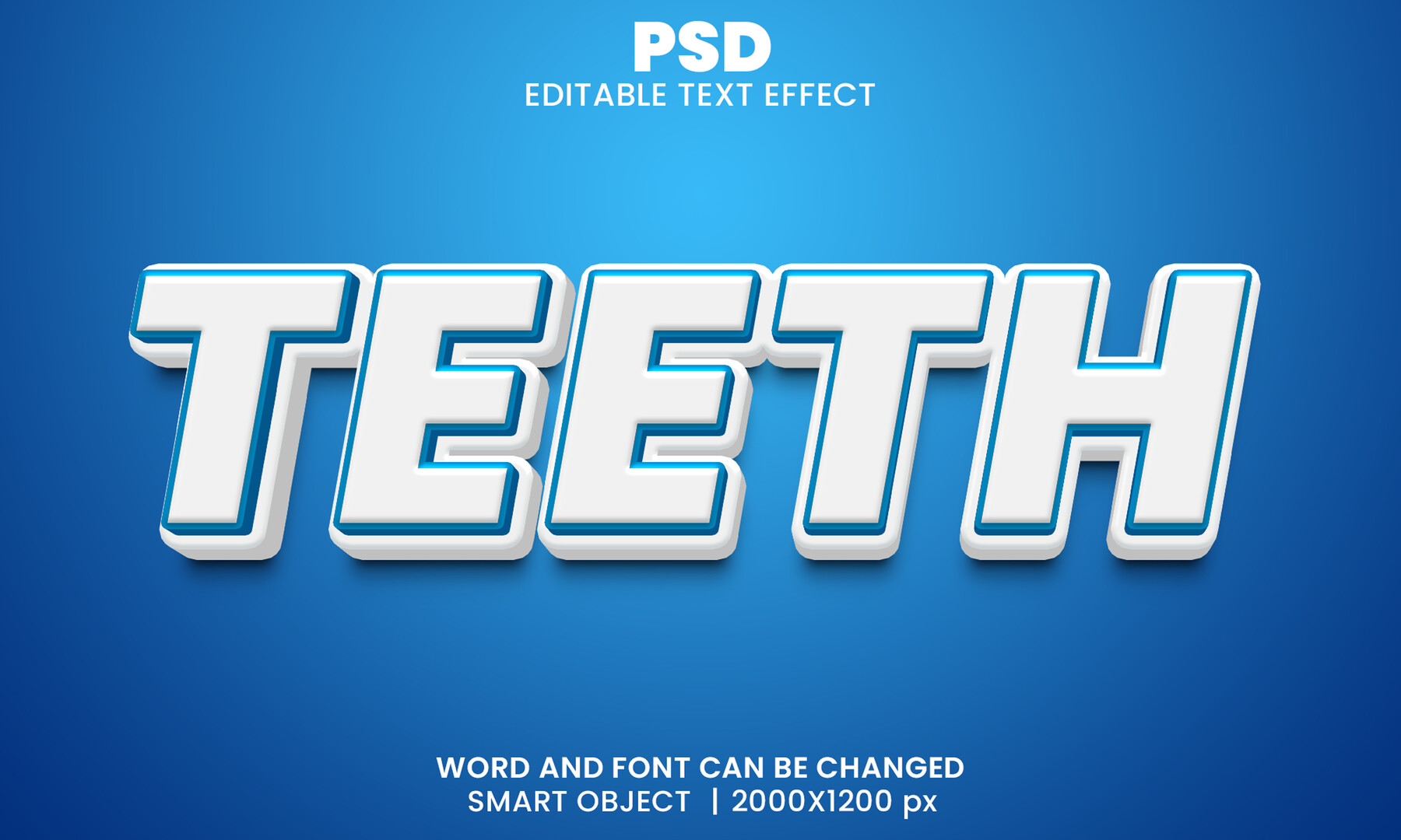 ArtStation - 3D Teeth PSD fully editable text effect. Layer style PSD ...