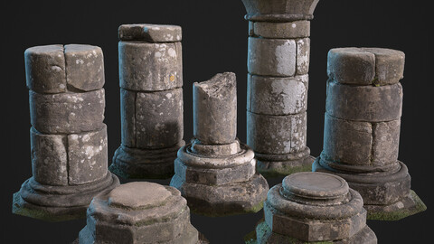 Stone Pillar Scans - Game Ready