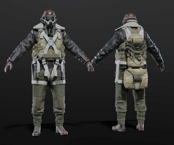 ArtStation - SOLDIER WWII USA Pilot Rigged | Resources