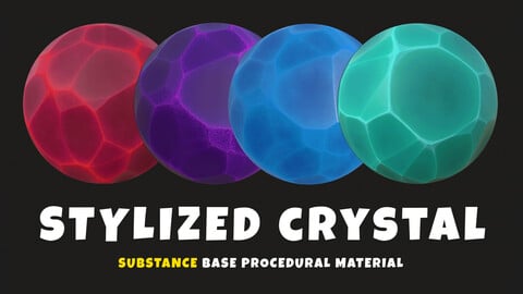 Stylized Crystal Generator - Substance Base Procedural Material (SBSAR)