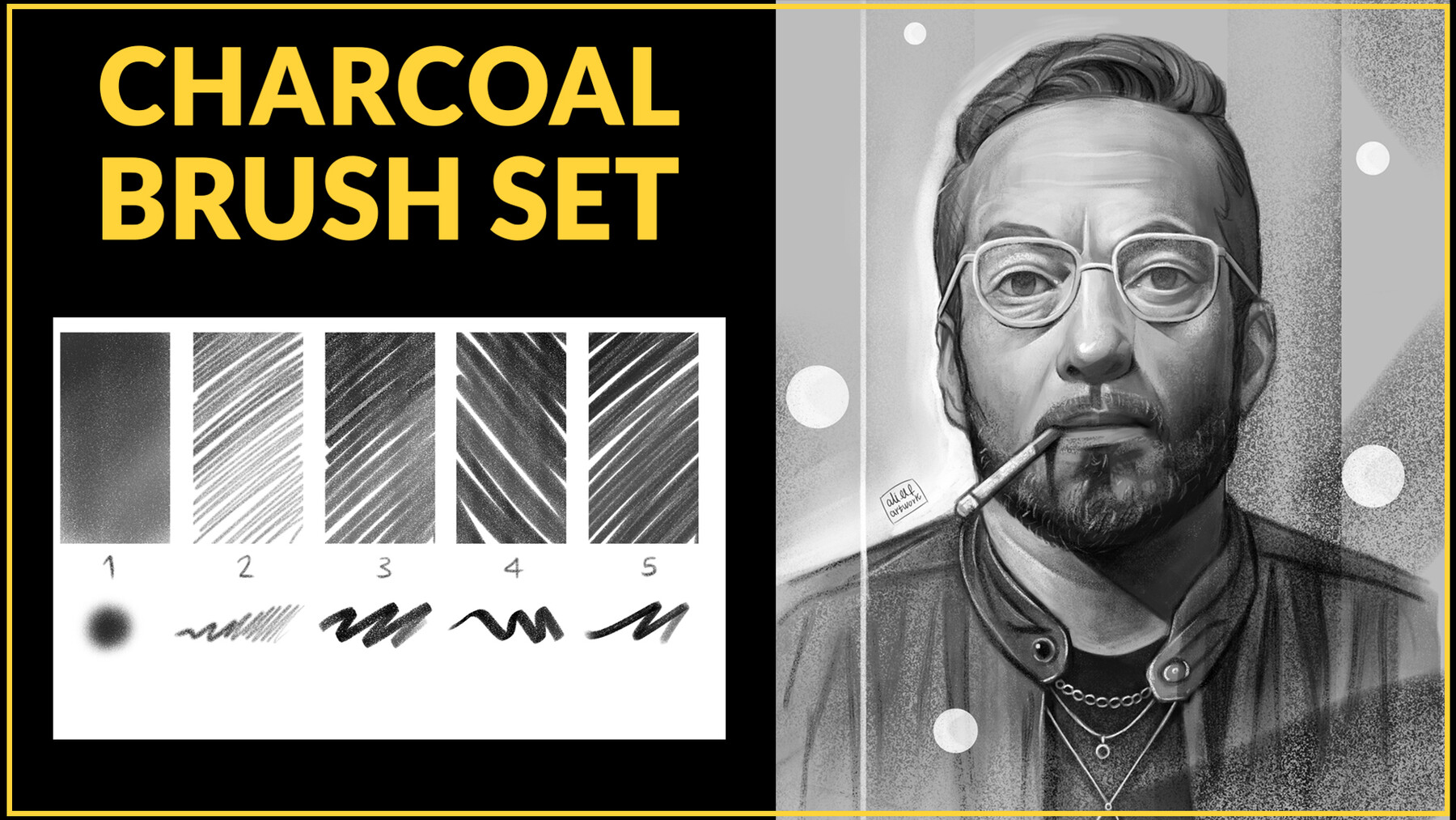 ArtStation Charcoal brush set for Brushes