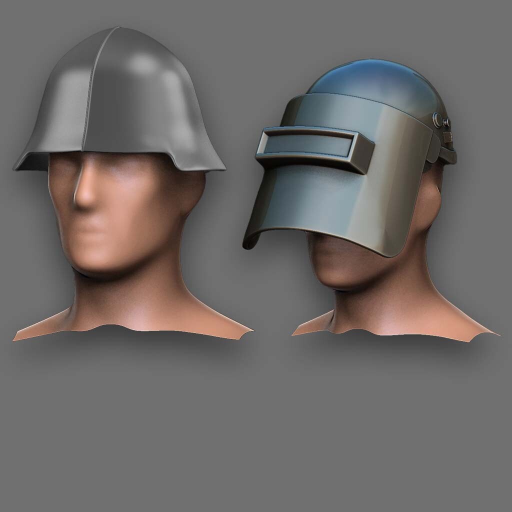 PUBG Helmet Level 3, 3D CAD Model Library