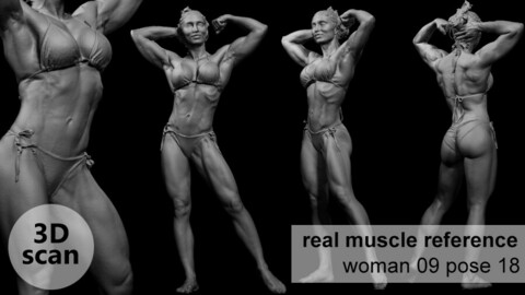 3D scan real muscleanatomy Woman09 pose 18