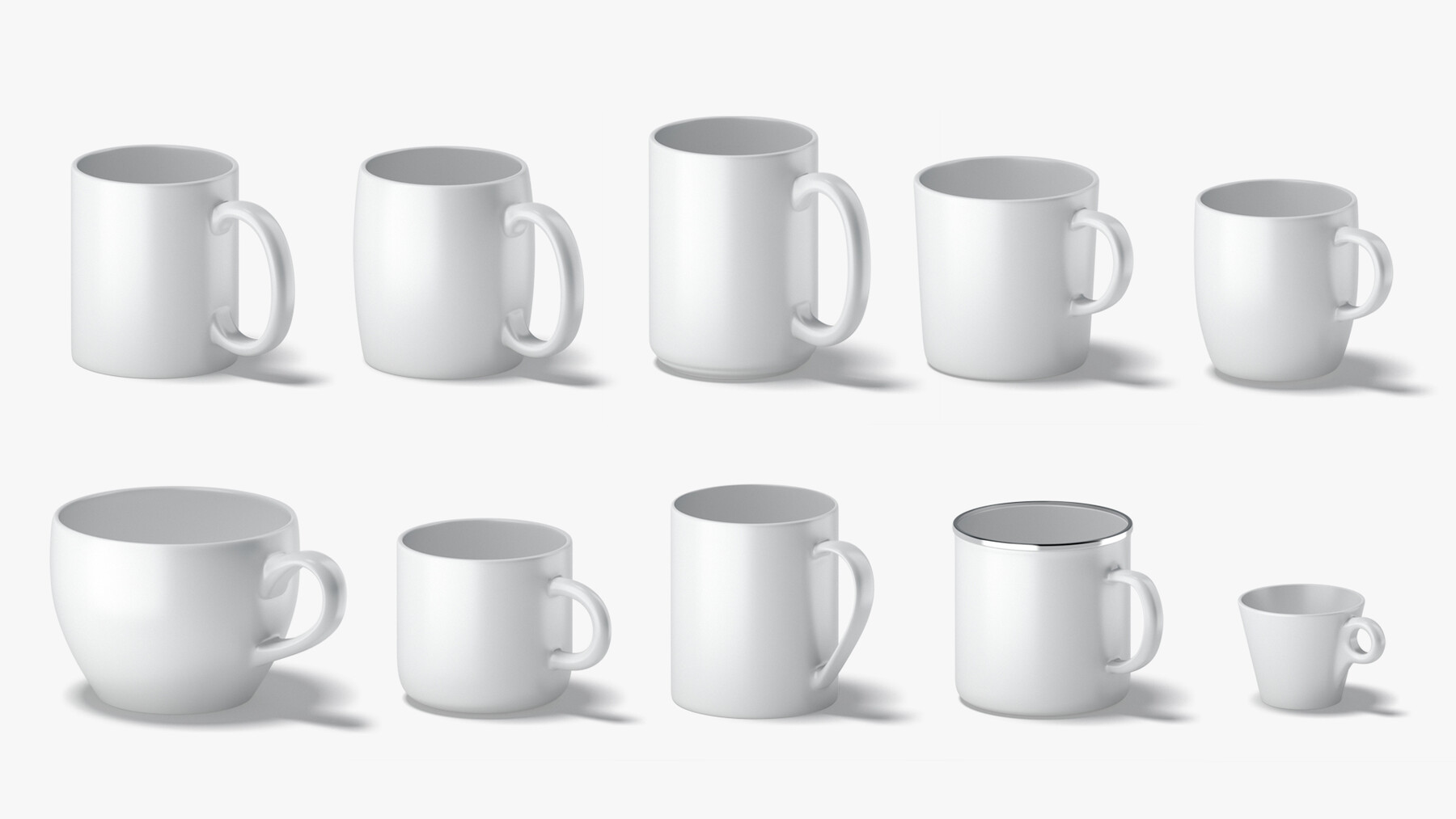 ArtStation - 10 Ceramic Mugs Shapes - white mugs various forms and ...