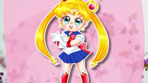 Sailor Moon Usagi - Digital Download, Instant Download Printable Sticker