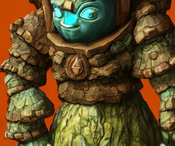 ArtStation - clay Golem natural enchanted forest | Artworks