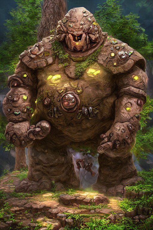 ArtStation - clay Golem natural enchanted forest | Artworks