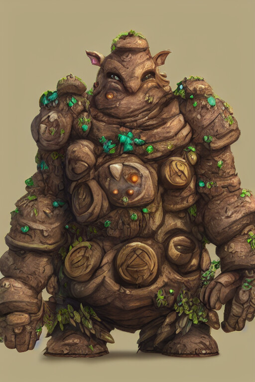 ArtStation - clay Golem natural enchanted forest | Artworks